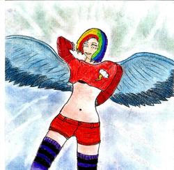 Size: 5100x4986 | Tagged: safe, rainbow dash, human, g4, absurd resolution, humanized, winged humanization