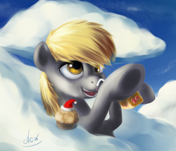 Size: 1052x900 | Tagged: safe, artist:newlifer, derpy hooves, pegasus, pony, g4, female, juice box, mare