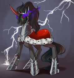 Size: 800x845 | Tagged: safe, artist:silverkiwi78, king sombra, pony, g4, lightning, male, solo, sombra eyes