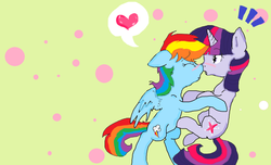 Size: 1024x622 | Tagged: safe, artist:xxxrainbowblitzxxx, rainbow dash, twilight sparkle, g4, blushing, female, heart, imminent kissing, lesbian, ship:twidash, shipping