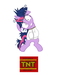 Size: 768x980 | Tagged: safe, twilight sparkle, g4, crash bandicoot (series), crossover, explosives, insanity, ripper roo, tnt, twilight snapple