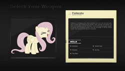 Size: 1920x1080 | Tagged: safe, artist:pims1978, fluttershy, g4, select your weapon, wallpaper