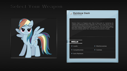 Size: 1920x1080 | Tagged: safe, artist:pims1978, rainbow dash, g4, select your weapon, wallpaper