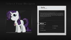 Size: 1920x1080 | Tagged: safe, artist:pims1978, rarity, pony, g4, select your weapon, solo, wallpaper