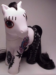 Size: 492x659 | Tagged: safe, artist:woosie, pony, g3, customized toy, irl, marilyn manson, photo, ponified, toy