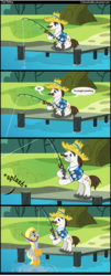 Size: 1000x2470 | Tagged: safe, artist:coltsteelstallion, derpy hooves, hondo flanks, pegasus, pony, unicorn, g4, comic, female, fishing, male, mare, stallion, tower of pimps