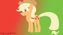 Size: 1920x1080 | Tagged: safe, artist:regxy, applejack, g4, hat, squee