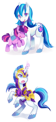 Size: 681x1470 | Tagged: safe, artist:theuselesstoe, shining armor, twilight sparkle, pony, unicorn, g4, brother and sister, colt, dusk shine, female, gleaming shield, male, mare, rule 63, siblings, stallion, unicorn dusk shine