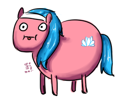 Size: 451x388 | Tagged: safe, artist:chinad011, aloe, ask spa ponies, g4, adventure time, ask, crossover, male, poo brain, tumblr