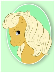 Size: 532x700 | Tagged: safe, artist:uppun, ace, earth pony, pony, g1, my little pony tales, bust, colt, foal, looking at you, male, solo