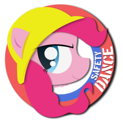 Size: 1800x1800 | Tagged: safe, artist:noponyzone, pinkie pie, earth pony, pony, g4, 80s, female, hard hat, mare, men without hats, parody, safety dance, song reference