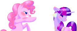 Size: 639x258 | Tagged: safe, artist:spiderishdrawsmostlyponies, pinkie pie, twilight sparkle, g4, female, lesbian, ship:twinkie, shipping