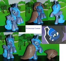 Size: 1378x1282 | Tagged: safe, artist:tianatinuviel, princess luna, pony, g4, cloak, clothes, customized toy, irl, photo, rearing, s1 luna, solo, toy