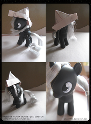 Size: 1000x1360 | Tagged: safe, artist:egophiliac, princess luna, pony, moonstuck, g4, brushable, cartographer's cap, customized toy, hat, irl, photo, solo, toy, woona