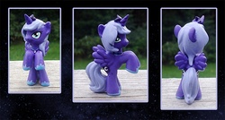 Size: 800x429 | Tagged: safe, artist:kaizerin, princess luna, pony, g4, customized toy, irl, photo, rearing, s1 luna, solo, toy