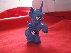 Size: 3648x2736 | Tagged: safe, artist:kittenstitch, princess luna, pony, g4, customized toy, irl, photo, rearing, s1 luna, solo, toy