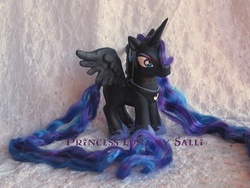 Size: 587x441 | Tagged: safe, artist:sallicostumer, princess luna, pony, g3, g4, customized toy, irl, photo, solo, toy