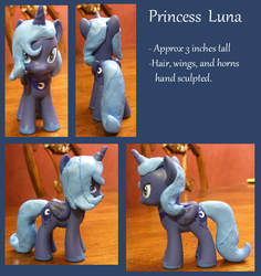 Size: 784x831 | Tagged: safe, artist:wolfpupgrl14, princess luna, pony, g4, customized toy, irl, photo, s1 luna, solo, toy