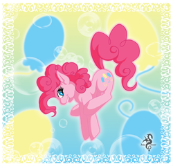 Size: 900x865 | Tagged: safe, artist:arofexdracona, pinkie pie, earth pony, pony, g4, balloon, female, solo