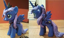 Size: 950x566 | Tagged: safe, artist:shads, princess luna, pony, g4, customized toy, irl, photo, s1 luna, solo, toy