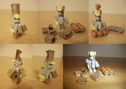 Size: 1000x710 | Tagged: safe, artist:prettykitty, derpy hooves, pony, g4, customized toy, irl, muffin, paper bags, photo, solo, toy