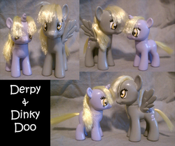 Size: 800x666 | Tagged: safe, artist:jwalsshop, derpy hooves, dinky hooves, pony, g4, brushable, customized toy, irl, photo, toy