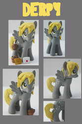 Size: 846x1275 | Tagged: safe, artist:alltheapples, derpy hooves, pony, g4, brushable, customized toy, irl, letter, muffin, photo, solo, toy