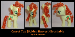 Size: 900x442 | Tagged: safe, artist:gryphyn-bloodheart, carrot top, golden harvest, pony, g4, brushable, customized toy, irl, photo, toy