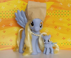 Size: 1100x900 | Tagged: safe, artist:psaply, derpy hooves, pony, g4, brushable, customized toy, filly, irl, paper bags, photo, toy