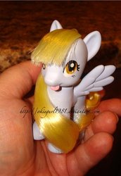 Size: 448x651 | Tagged: safe, artist:okiegurl1981, derpy hooves, pony, g4, brushable, customized toy, irl, photo, solo, toy