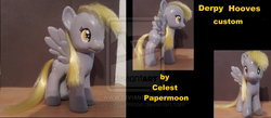 Size: 900x391 | Tagged: safe, artist:celestpapermoon, derpy hooves, pony, g4, brushable, customized toy, irl, photo, solo, toy