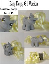 Size: 1275x1650 | Tagged: safe, artist:joshsponyprincess, derpy hooves, pony, g1, g4, customized toy, cute, derpabetes, derpy hooves (g1), female, filly, g4 to g1, generation leap, irl, photo, solo, toy