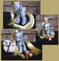 Size: 1014x1044 | Tagged: safe, artist:lb82, derpy hooves, pony, g4, brushable, customized toy, irl, muffin, photo, solo, toy
