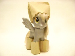 Size: 700x525 | Tagged: safe, artist:oak23, derpy hooves, pony, g4, brushable, customized toy, irl, paper bags, photo, solo, toy