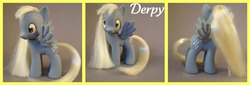 Size: 1024x348 | Tagged: safe, artist:hannaliten, derpy hooves, pony, g4, brushable, customized toy, irl, photo, solo, toy