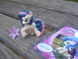 Size: 3456x2592 | Tagged: safe, artist:nocturnalnelona, bon bon, sweetie drops, earth pony, pony, g4, collector card, customized toy, irl, photo, toy