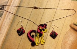 Size: 320x202 | Tagged: safe, artist:junebugvalley, bon bon, sweetie drops, g4, customized toy, earring, irl, necklace, photo