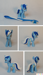 Size: 900x1565 | Tagged: safe, artist:colour-splashes, minuette, pony, g4, customized toy, irl, photo, toothbrush, toy
