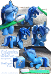 Size: 790x1132 | Tagged: safe, artist:steeve, minuette, pony, g4, customized toy, irl, photo, sculpture, toothbrush, toy