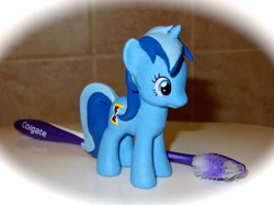 Size: 2831x2118 | Tagged: safe, artist:macx5, minuette, pony, g4, brushable, customized toy, irl, photo, solo, toothbrush, toy