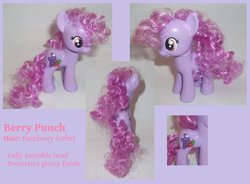 Size: 900x664 | Tagged: safe, artist:gryphyn-bloodheart, berry punch, berryshine, earth pony, pony, g4, brushable, customized toy, irl, photo, toy