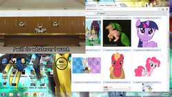 Size: 1366x768 | Tagged: safe, big macintosh, twilight sparkle, earth pony, pony, g4, beet j. stag, exploitable meme, go-busters, male, otp, shipping, stallion, super sentai, timing