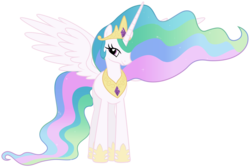 Size: 5100x3400 | Tagged: safe, artist:mihaaaa, princess celestia, alicorn, pony, g4, female, mare, simple background, solo, spread wings, transparent background, vector, wings