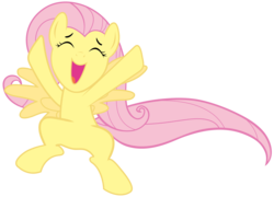 Size: 3500x2520 | Tagged: safe, artist:mihaaaa, fluttershy, pony, g4, sonic rainboom (episode), cute, female, happy, shyabetes, simple background, solo, transparent background, vector