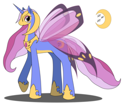 Size: 1024x850 | Tagged: safe, artist:eternanyx-art, cresselia, flutter pony, pokémon, ponified, simple background, solo, transparent background