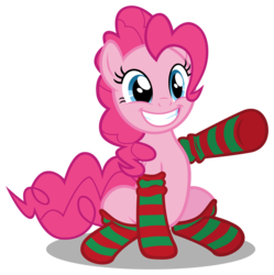 Size: 4895x4916 | Tagged: safe, artist:austiniousi, pinkie pie, earth pony, pony, g4, absurd resolution, clothes, eyestrain warning, female, simple background, smiling, socks, solo, striped socks, transparent background, vector