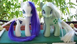 Size: 955x545 | Tagged: safe, artist:kimmerscustoms, glory, minty (g1), pony, g1, g4, customized toy, g1 to g4, generation leap, irl, photo, toy