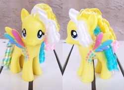 Size: 1500x1090 | Tagged: safe, artist:psaply, ringlet, pony, g1, g4, customized toy, g1 to g4, generation leap, irl, photo, rainbow curl pony, solo, toy