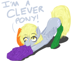 Size: 900x750 | Tagged: safe, artist:hewhoerasesmost, derpy hooves, pegasus, pony, g4, clever, clothes, female, mare, socks