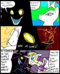 Size: 827x1025 | Tagged: safe, artist:metal-kitty, princess celestia, shining armor, oc, comic:mlp project, g4, comic